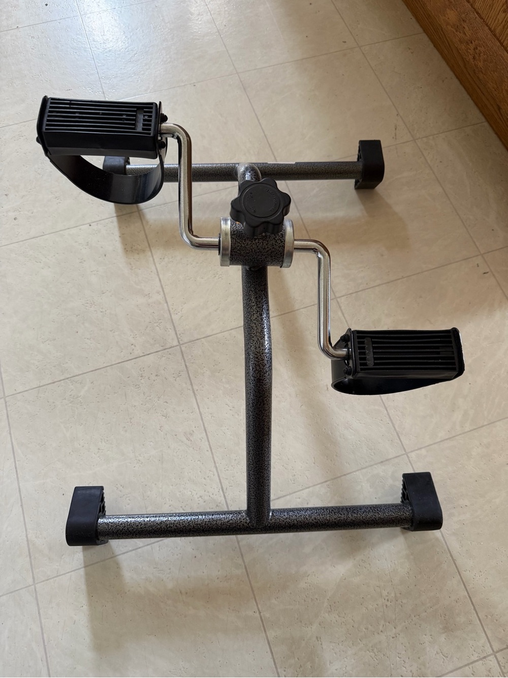Compact Black Pedal Exerciser for Under-Desk Leg & Arm Workouts